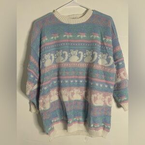 Vintage 80’s Rose Brand Cat knit Sweater